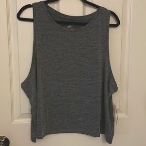 NWT, GapFit Relaxed Brushed Jersey Performance Tank Top, XXL light heather gray
